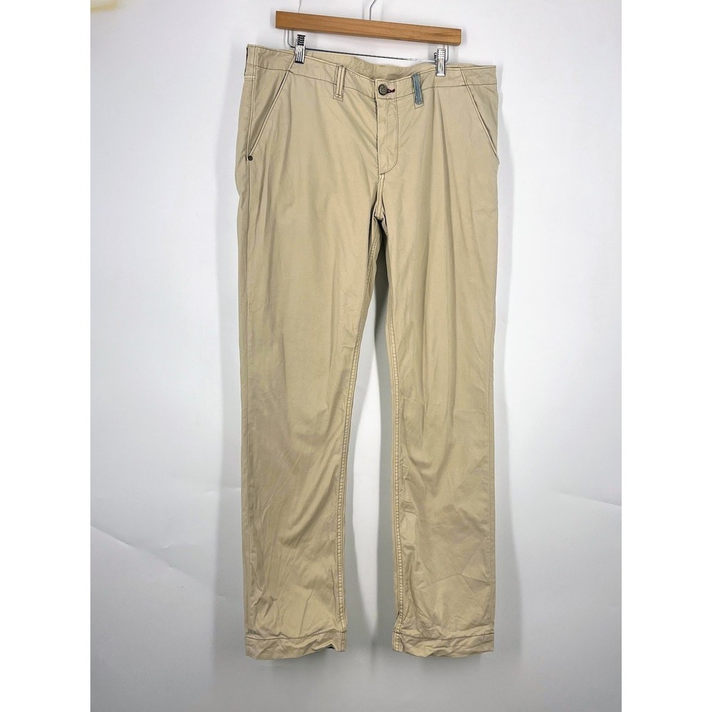 Robert Graham Mens Tan‎ Khaki Chino Pants Straight Leg Cotton Blend Size 38